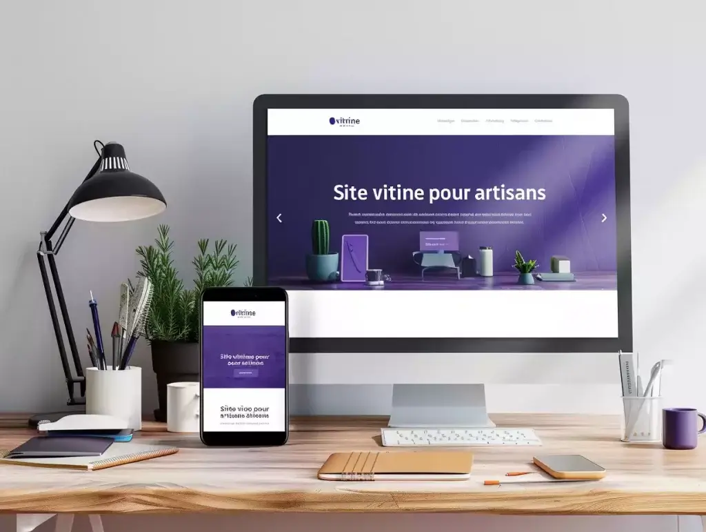 Site vitrine et E-commerce pour indépendants - RSM Web Solutions 1 Mockup de site vitrine optimisé pour artisans