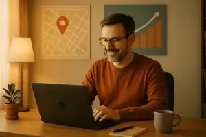 Boostez votre visibilité locale : le guide SEO pour indépendant en 2025 3 indépendants heureux site SEO local carcassonne