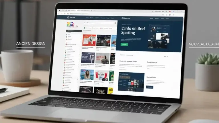 Refonte de site web : ordinateur montrant avant/après d'un site rénové