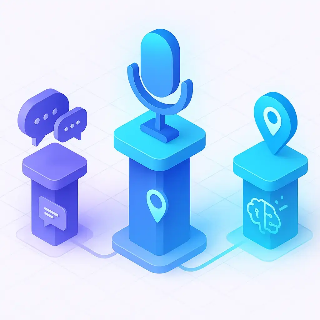 Les 3 piliers de l'optimisation recherche vocale : SEO conversationnel, géolocalisation et IA