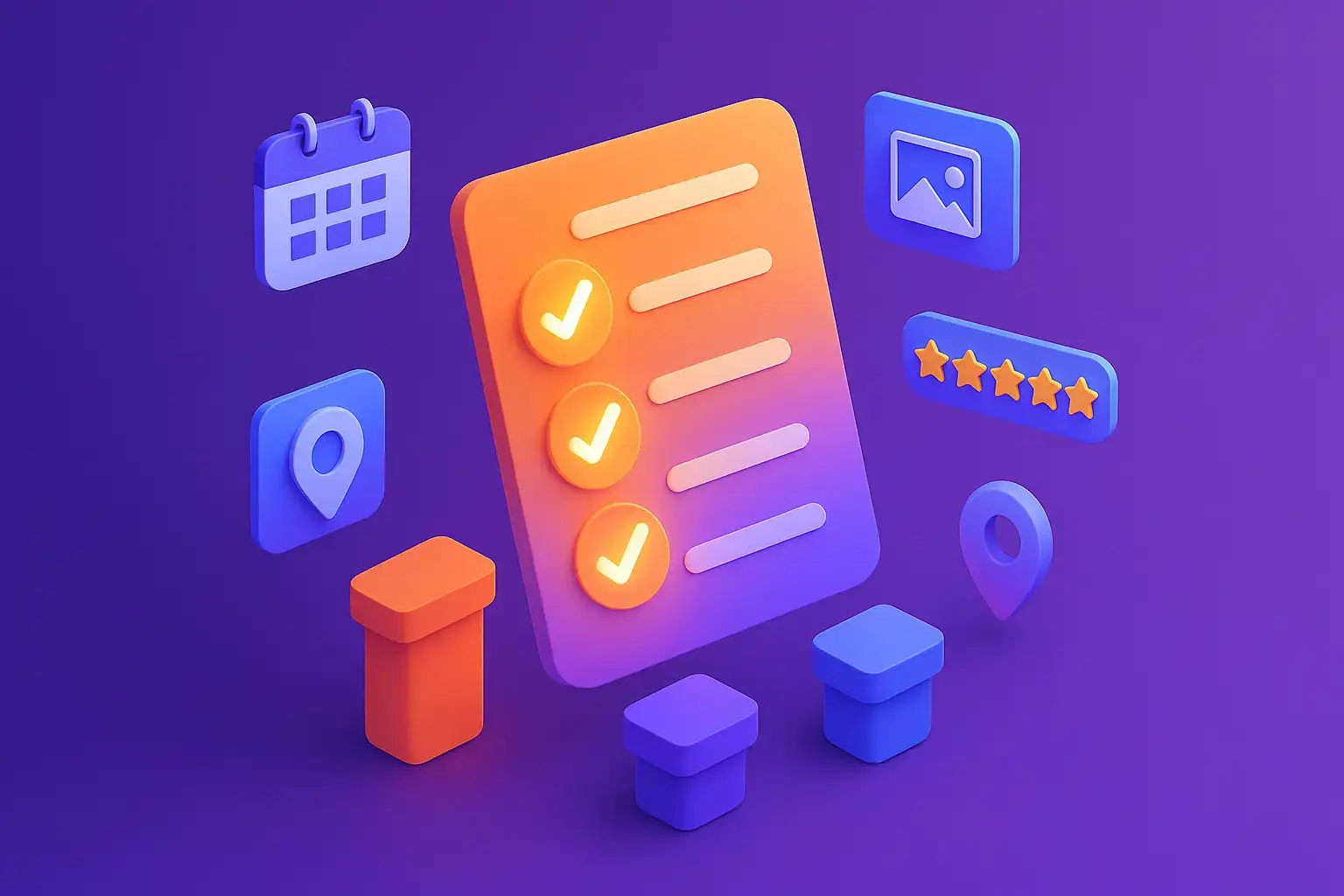 Illustration recherche vocale - Smartphone avec assistant vocal connecté aux commerces locaux