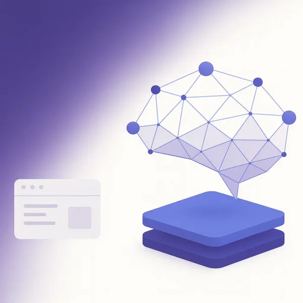 Illustration abstraite représentant l'expertise technique en développement web sur-mesure pour TPE et PME.