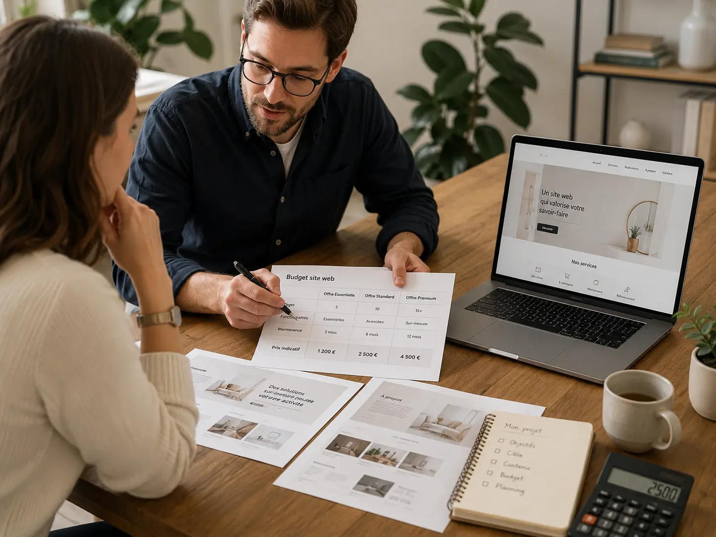 Comparaison des éléments qui font varier le prix d’un devis de création de site web